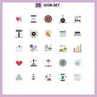 conjunto de 25 iconos de ui modernos símbolos signos para habitación hospital cama de frutas monociclo elementos de diseño vectorial editables vector