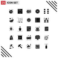 25 Thematic Vector Solid Glyphs and Editable Symbols of ui digital avatar ad blocker ad Editable Vector Design Elements