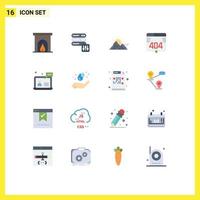 Modern Set of 16 Flat Colors Pictograph of customer chat nature support error Editable Pack of Creative Vector Design Elements