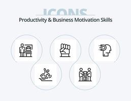 Productivity And Business Motivation Skills Line Icon Pack 5 Icon Design. person. improvement. path. business. connection vector