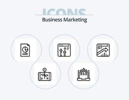 paquete de iconos de línea de marketing empresarial 5 diseño de iconos. localización. bancario. SEO informe. documento vector