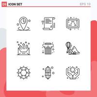 9 Thematic Vector Outlines and Editable Symbols of email arrow wifi address formula Editable Vector Design Elements