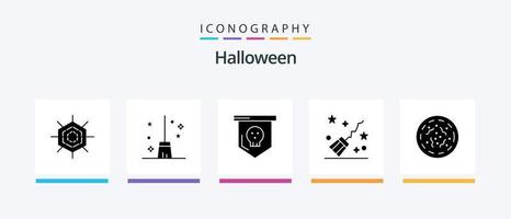 Halloween Glyph 5 Icon Pack Including spooky. halloween. halloween. witchcraft. halloween. Creative Icons Design vector