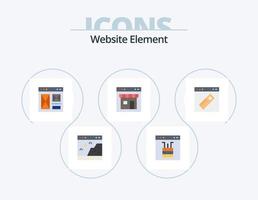 Website Element Flat Icon Pack 5 Icon Design. online. browser. page. web. internet vector