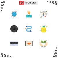 Flat Color Pack of 9 Universal Symbols of dj information happy info click Editable Vector Design Elements