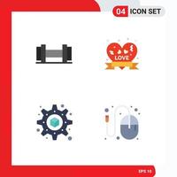 User Interface Pack of 4 Basic Flat Icons of dumbbells designer insignia printing idea Editable Vector Design Elements