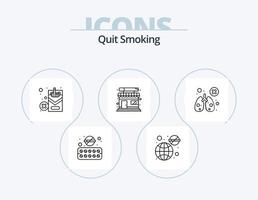 Quit Smoking Line Icon Pack 5 Icon Design. no. cross. quit. not allowed. block vector