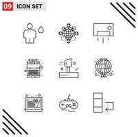 9 iconos creativos signos y símbolos modernos de código operación artificial casa casa elementos de diseño vectorial editables vector