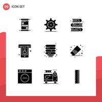 User Interface Pack of 9 Basic Solid Glyphs of lantern china arts support calls Editable Vector Design Elements