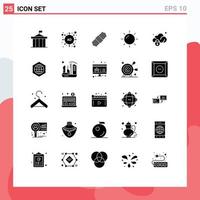 Set of 25 Modern UI Icons Symbols Signs for secure gdpr rope data rise Editable Vector Design Elements