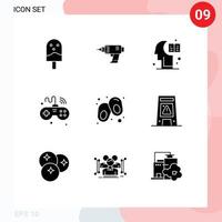 Pictogram Set of 9 Simple Solid Glyphs of wifi iot electronics internet knowledge Editable Vector Design Elements