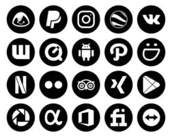 20 Social Media Icon Pack Including picasa google play path xing tripadvisor vector