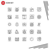 Set of 25 Vector Lines on Grid for font tissue paper desk paper roll reception Editable Vector Design Elements