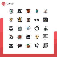 25 iconos creativos, signos y símbolos modernos de control de negocios, decoración de máquinas wifi, elementos de diseño vectorial editables vector