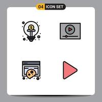 4 Creative Icons Modern Signs and Symbols of business compliance funding play data Editable Vector Design Elements