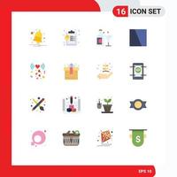 Universal Icon Symbols Group of 16 Modern Flat Colors of romance heart glass layout image Editable Pack of Creative Vector Design Elements