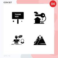 Group of Modern Solid Glyphs Set for greeting consultation thank you house answer Editable Vector Design Elements