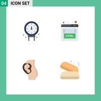 Modern Set of 4 Flat Icons and symbols such as gauge pregnant plumbing seo obstetrics Editable Vector Design Elements