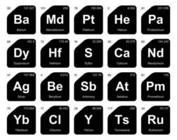 20 Preiodic table of the elements Icon Pack Design vector