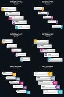 Vector 6 Infographics Pack Presentation slide template 5 Steps cycle diagrams and timelines