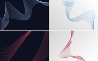 Collection of geometric minimal lines pattern set vector