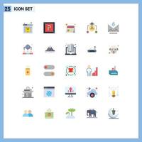 User Interface Pack of 25 Basic Flat Colors of download solution calendar idea schedule Editable Vector Design Elements