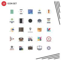 User Interface Pack of 25 Basic Flat Colors of public code loudspeaker computing file Editable Vector Design Elements