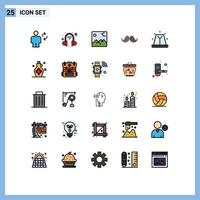 25 Creative Icons Modern Signs and Symbols of alert male gallery movember moustache Editable Vector Design Elements