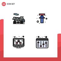 4 Creative Icons Modern Signs and Symbols of bike marketing arrow upload audio Editable Vector Design Elements