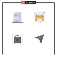 4 Universal Flat Icon Signs Symbols of business service device baggage pin Editable Vector Design Elements