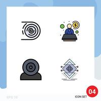 Universal Icon Symbols Group of 4 Modern Filledline Flat Colors of abstract devices disruptive consultant hardware Editable Vector Design Elements