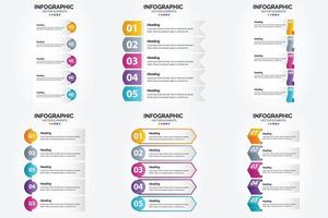 ilustración vectorial infografía conjunto de diseño plano para folleto publicitario y revista vector