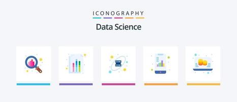 Data Science Flat 5 Icon Pack Including information. smartphone. rack. graph. analytics. Creative Icons Design vector
