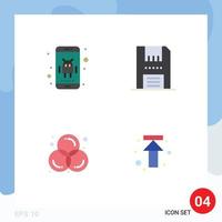 User Interface Pack of 4 Basic Flat Icons of android art phone electronics color Editable Vector Design Elements