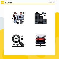 Set of 4 Modern UI Icons Symbols Signs for box out mail office ui Editable Vector Design Elements