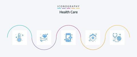 Health Care Blue 5 Icon Pack Including health care. app. shield. medical vector