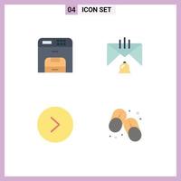 Set of 4 Commercial Flat Icons pack for copy arrow printer contact right Editable Vector Design Elements