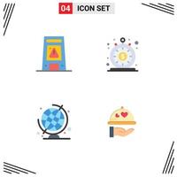 Modern Set of 4 Flat Icons Pictograph of floor quick warning instant geography Editable Vector Design Elements