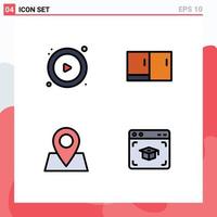 Universal Icon Symbols Group of 4 Modern Filledline Flat Colors of control location cabinet home appliances cap Editable Vector Design Elements