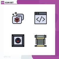 Universal Icon Symbols Group of 4 Modern Filledline Flat Colors of accommodation product spa development cooler Editable Vector Design Elements