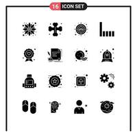 User Interface Pack of 16 Basic Solid Glyphs of father badge auditory signal connection Editable Vector Design Elements