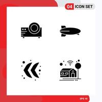 Modern Set of Solid Glyphs Pictograph of projector direction multi media transportation home Editable Vector Design Elements