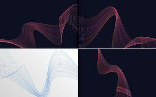 Collection of geometric minimal lines pattern set vector