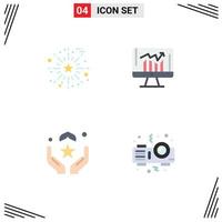 4 Universal Flat Icons Set for Web and Mobile Applications celebrate pray thanks day report muslim Editable Vector Design Elements