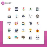 Modern Set of 25 Flat Colors and symbols such as share iot red internet visibility Editable Vector Design Elements