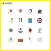 Universal Icon Symbols Group of 16 Modern Flat Colors of welding mario business flag architecture Editable Pack of Creative Vector Design Elements