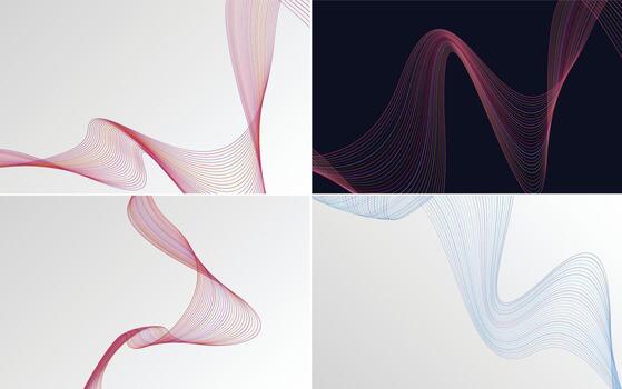 Collection of geometric minimal lines pattern set vector