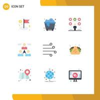 Modern Set of 9 Flat Colors Pictograph of air team paper group connect Editable Vector Design Elements