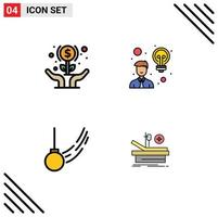 Universal Icon Symbols Group of 4 Modern Filledline Flat Colors of expand pendulum hands employee tied Editable Vector Design Elements