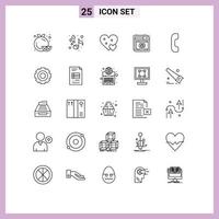 Line Pack of 25 Universal Symbols of web protection valentines antivirus gift Editable Vector Design Elements